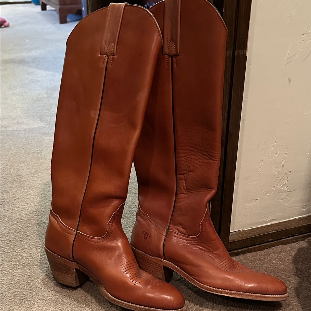 Frye Women's Brown Leather Heeled Boots
